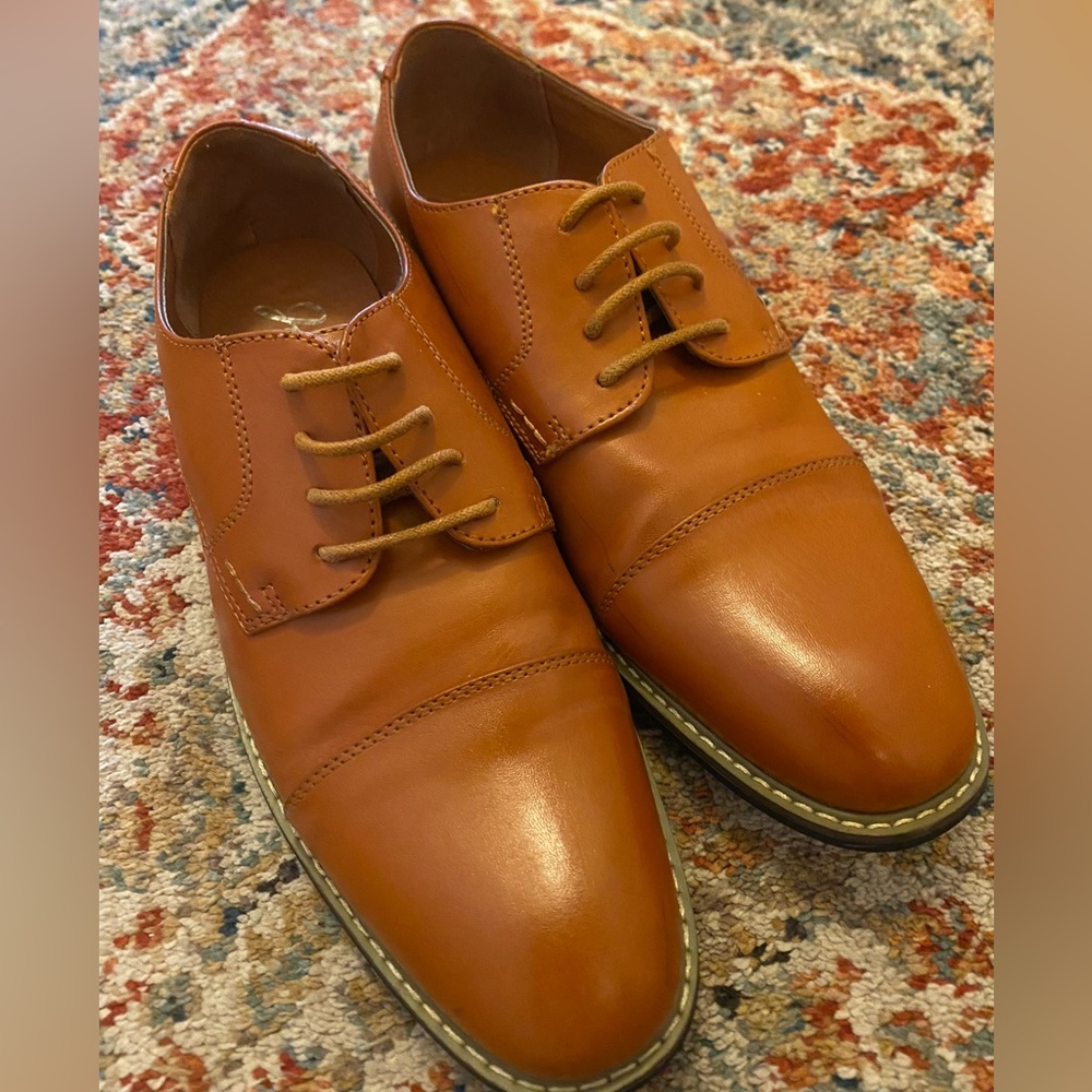 Jonsen Mens Milan MY603 Brown Dress Oxford Lace Up Cap Toe Shoes Size 9.5